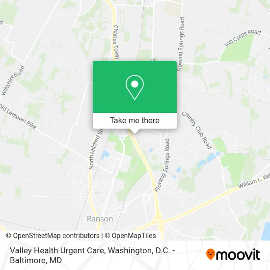 Valley Health Urgent Care map