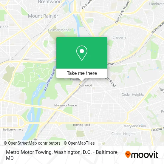 Metro Motor Towing map