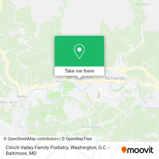 Clinch Valley Family Podiatry map