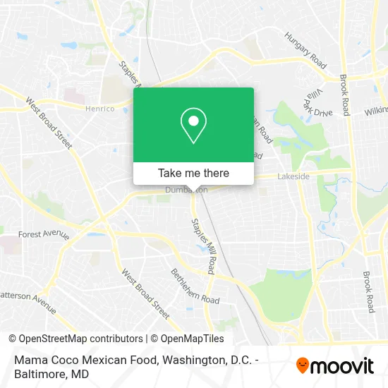 Mama Coco Mexican Food map