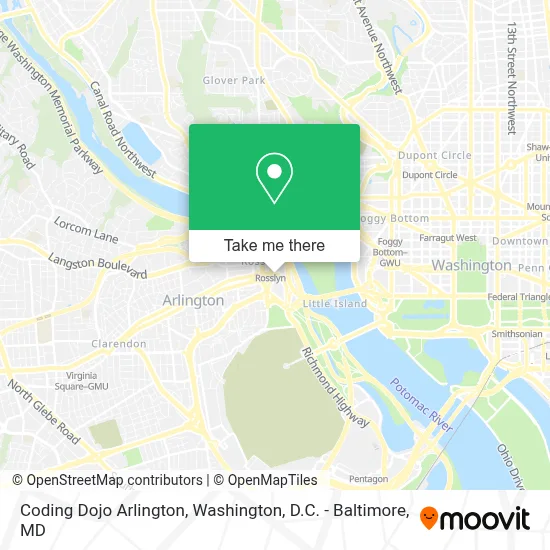 Coding Dojo Arlington map