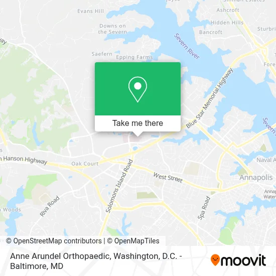 Anne Arundel Orthopaedic map