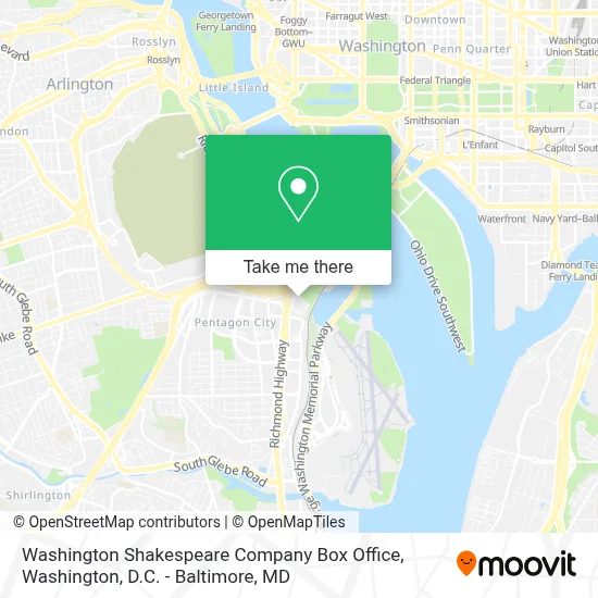Washington Shakespeare Company Box Office map