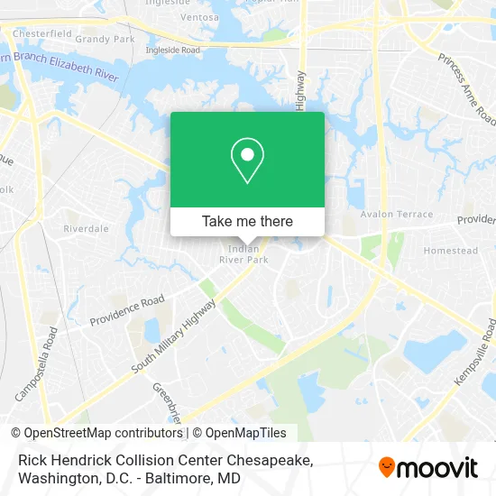 Rick Hendrick Collision Center Chesapeake map