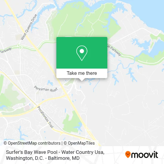 Surfer's Bay Wave Pool - Water Country Usa map