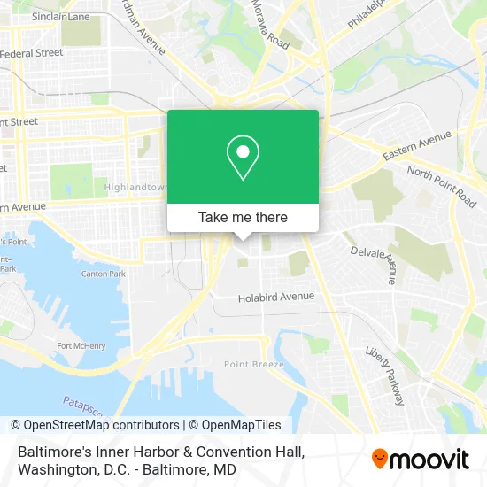 Baltimore's Inner Harbor & Convention Hall map