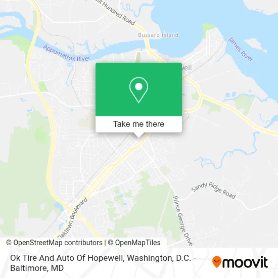 Ok Tire And Auto Of Hopewell map