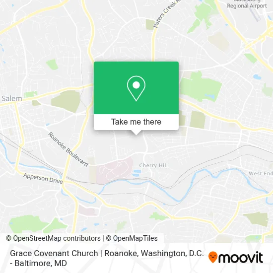 Grace Covenant Church | Roanoke map