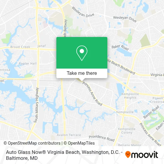 Auto Glass Now® Virginia Beach map