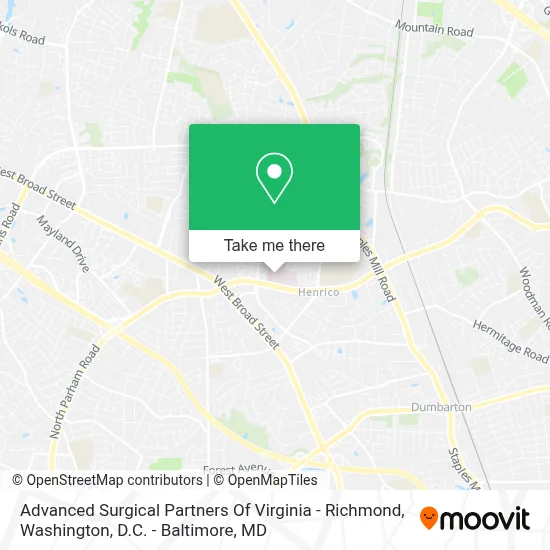 Advanced Surgical Partners Of Virginia - Richmond map