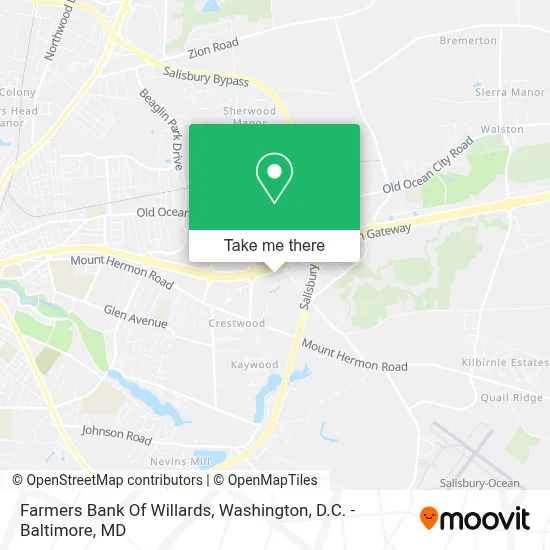 Farmers Bank Of Willards map