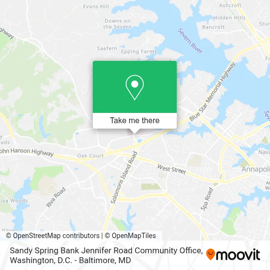 Sandy Spring Bank Jennifer Road Community Office map