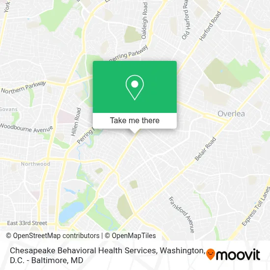 Chesapeake Behavioral Health Services map