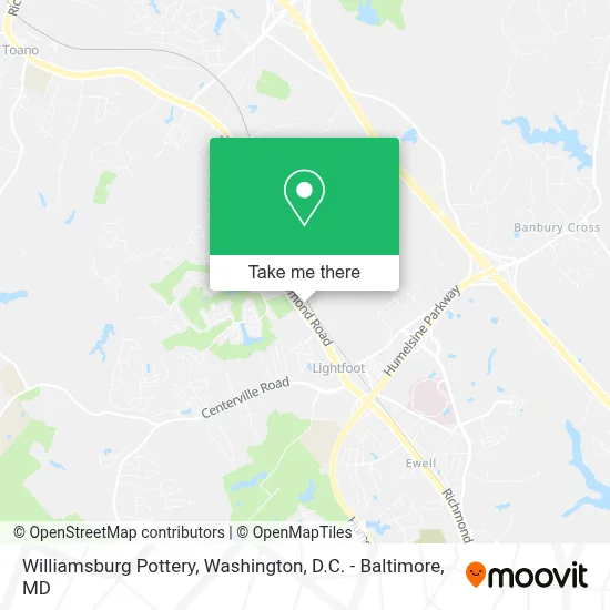 Williamsburg Pottery map