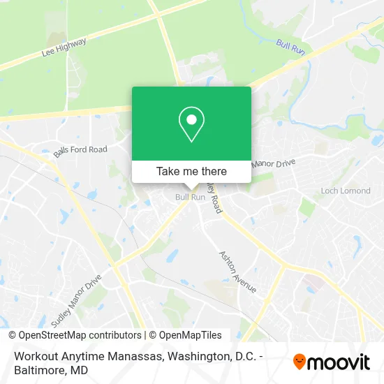 Workout Anytime Manassas map