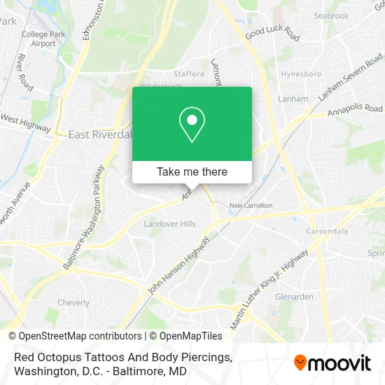 Red Octopus Tattoos And Body Piercings map