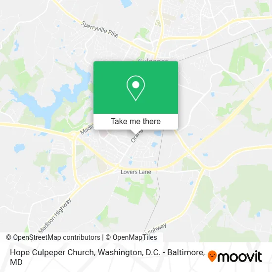 Hope Culpeper Church map