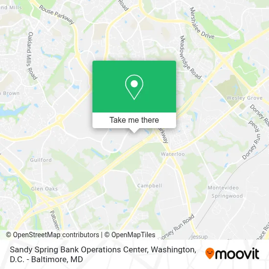 Sandy Spring Bank Operations Center map