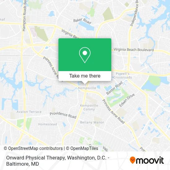 Onward Physical Therapy map