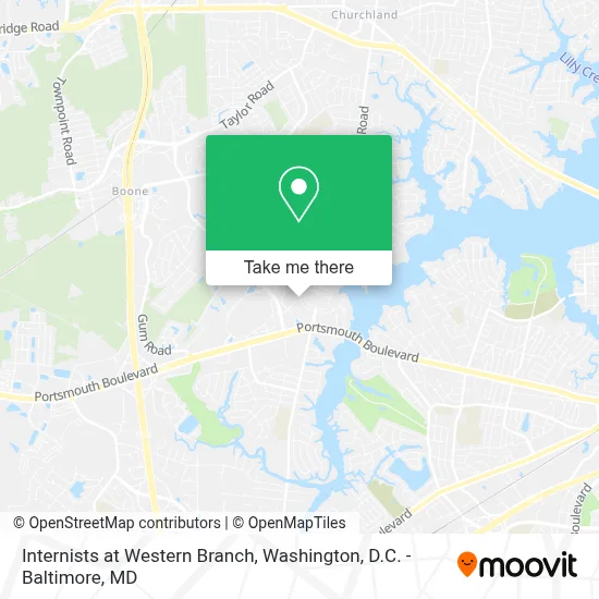 Internists at Western Branch map