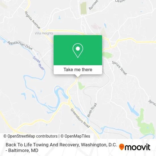 Back To Life Towing And Recovery map