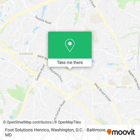 Foot Solutions Henrico map