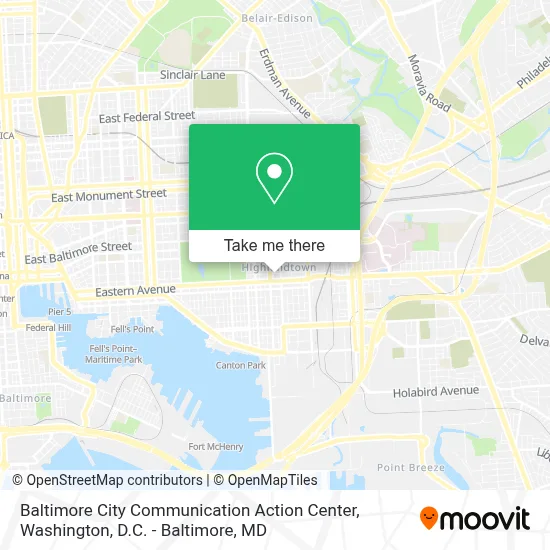 Baltimore City Communication Action Center map