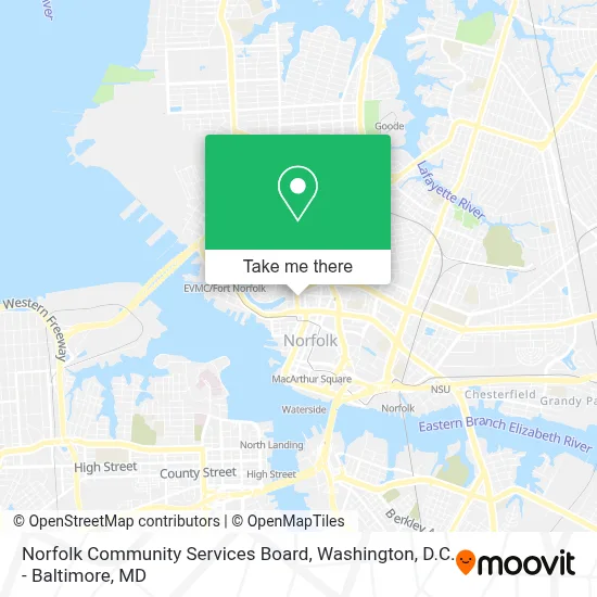Norfolk Community Services Board map