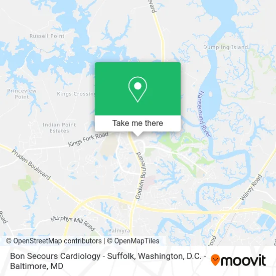 Bon Secours Cardiology - Suffolk map