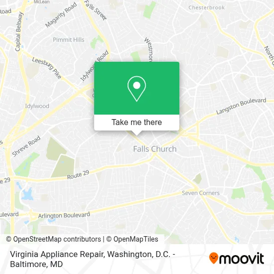 Virginia Appliance Repair map