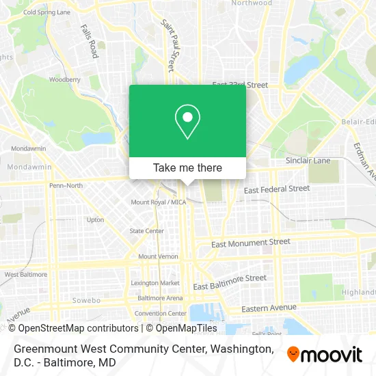 Greenmount West Community Center map