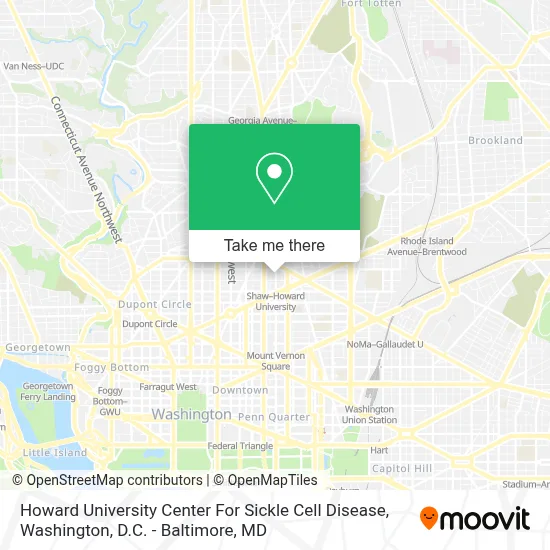 Howard University Center For Sickle Cell Disease map