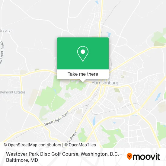 Westover Park Disc Golf Course map