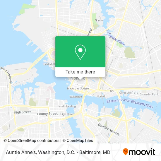 Auntie Anne's map