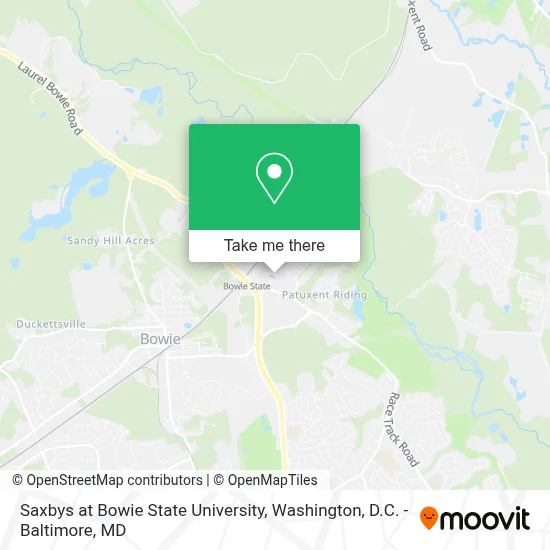 Saxbys at Bowie State University map