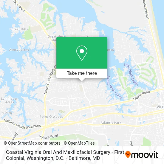Coastal Virginia Oral And Maxillofacial Surgery - First Colonial map