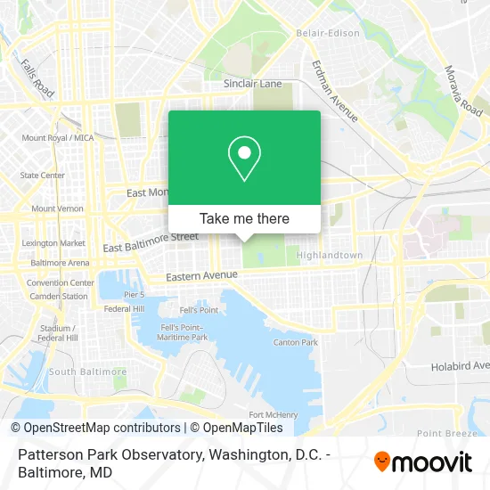 Patterson Park Observatory map