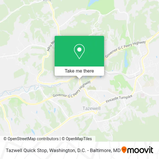 Tazwell Quick Stop map