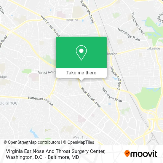 Virginia Ear Nose And Throat Surgery Center map
