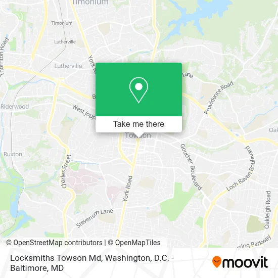 Locksmiths Towson Md map