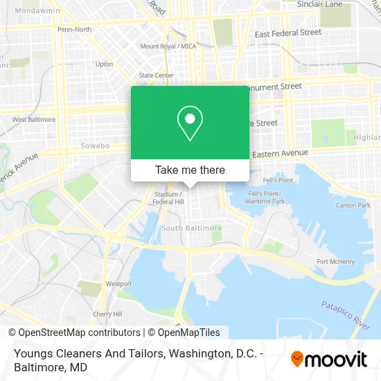 Youngs Cleaners And Tailors map