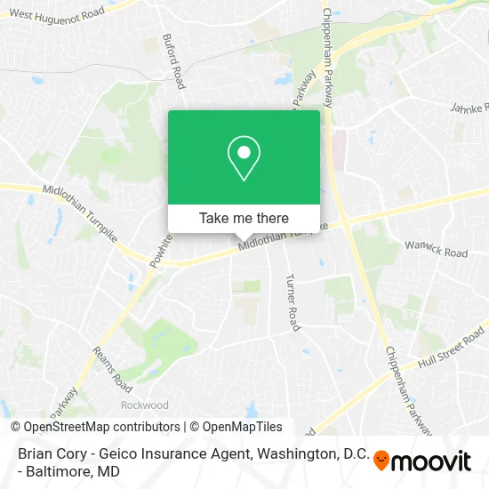 Brian Cory - Geico Insurance Agent map