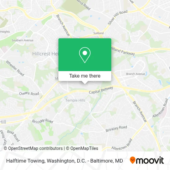 Halftime Towing map