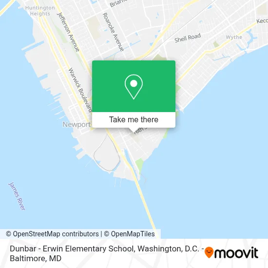 Dunbar - Erwin Elementary School map