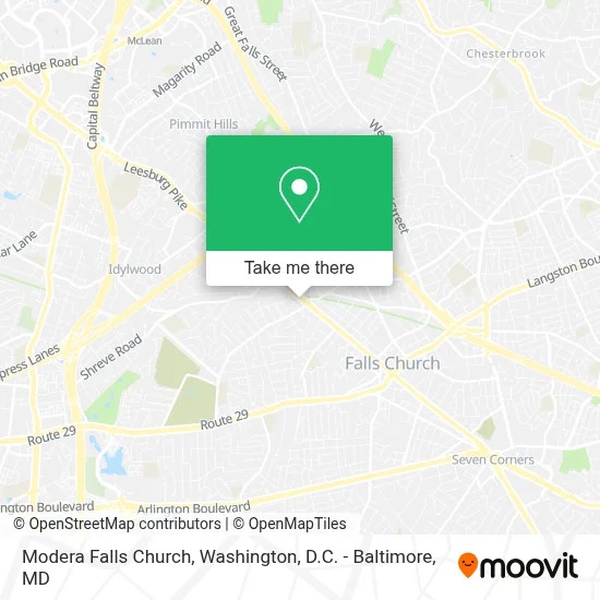 Modera Falls Church map