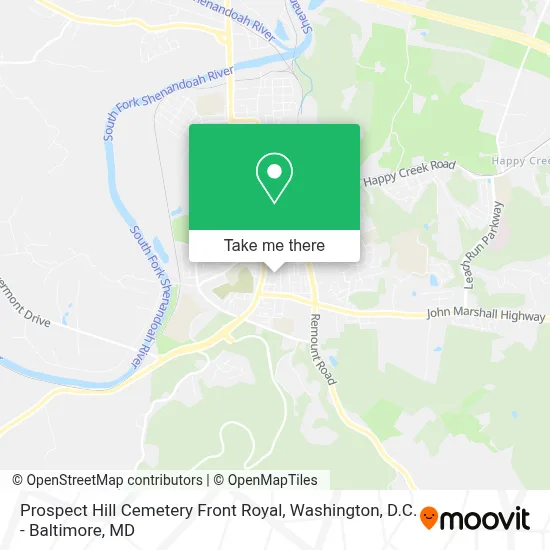 Prospect Hill Cemetery Front Royal map