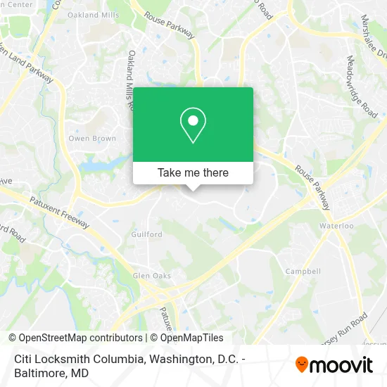 Citi Locksmith Columbia map