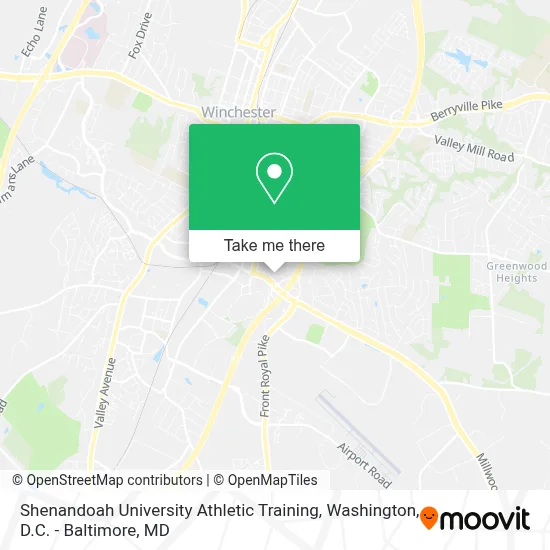 Shenandoah University Athletic Training map