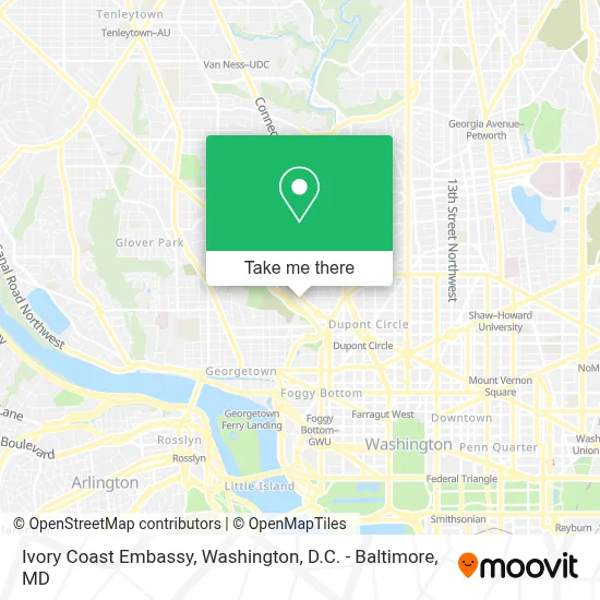 Ivory Coast Embassy map