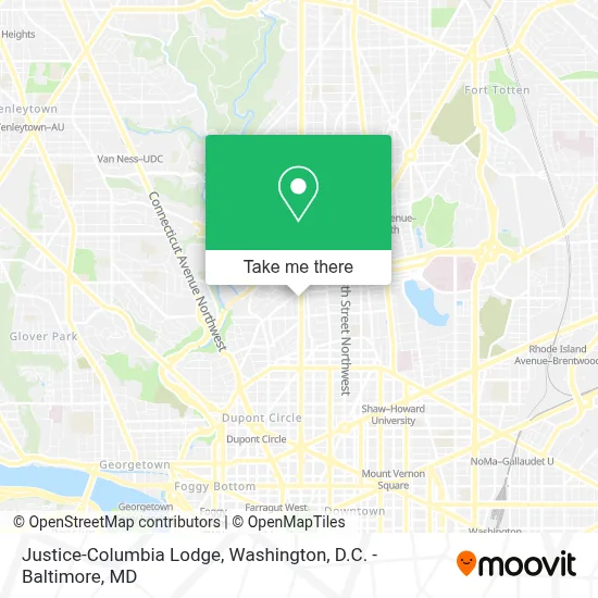 Justice-Columbia Lodge map